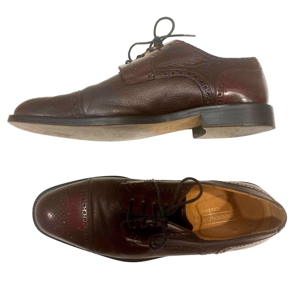 Johnston & Murphy Cellini OXBLOOD Wingtip Oxfords ITALY Brogues | 10M - Picture 4 of 10